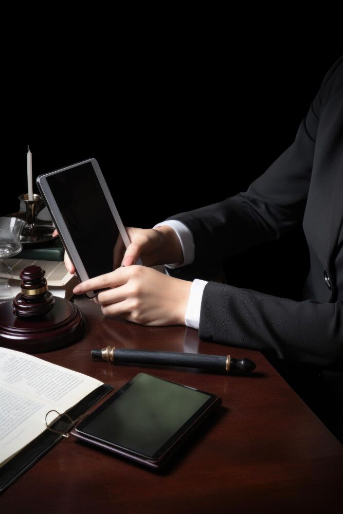 UK notary public verifying legal documents at a desk