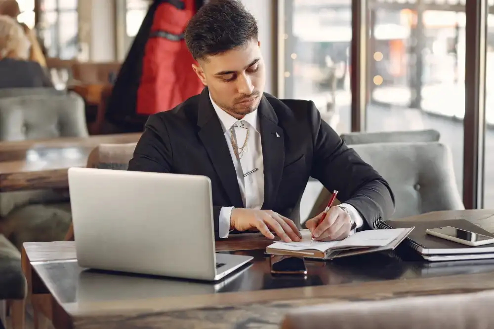 UK notary service showing a professional authenticating documents